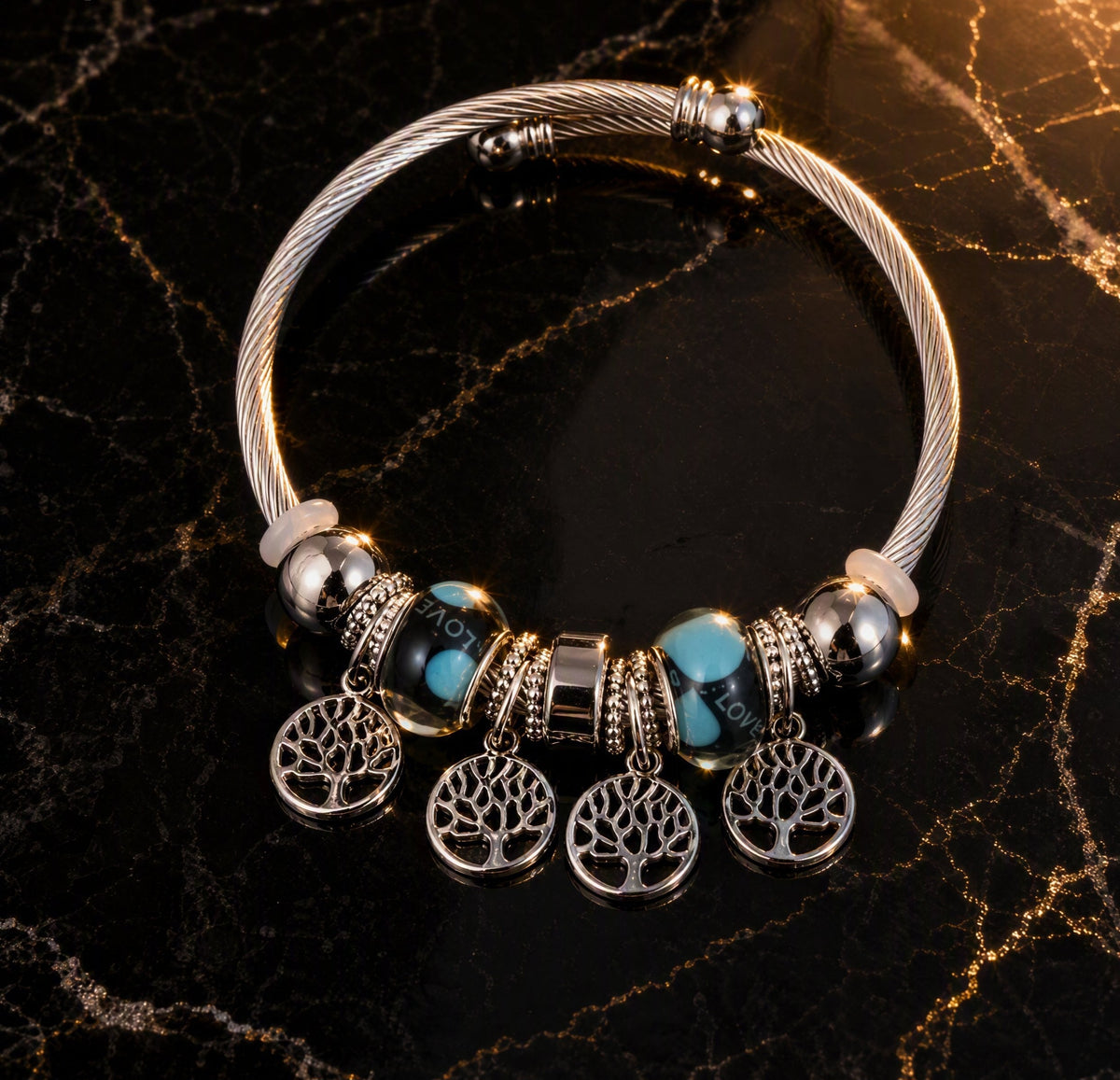 Trendy Gold Charm Bracelet